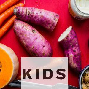sweet potato, carrots, and squash