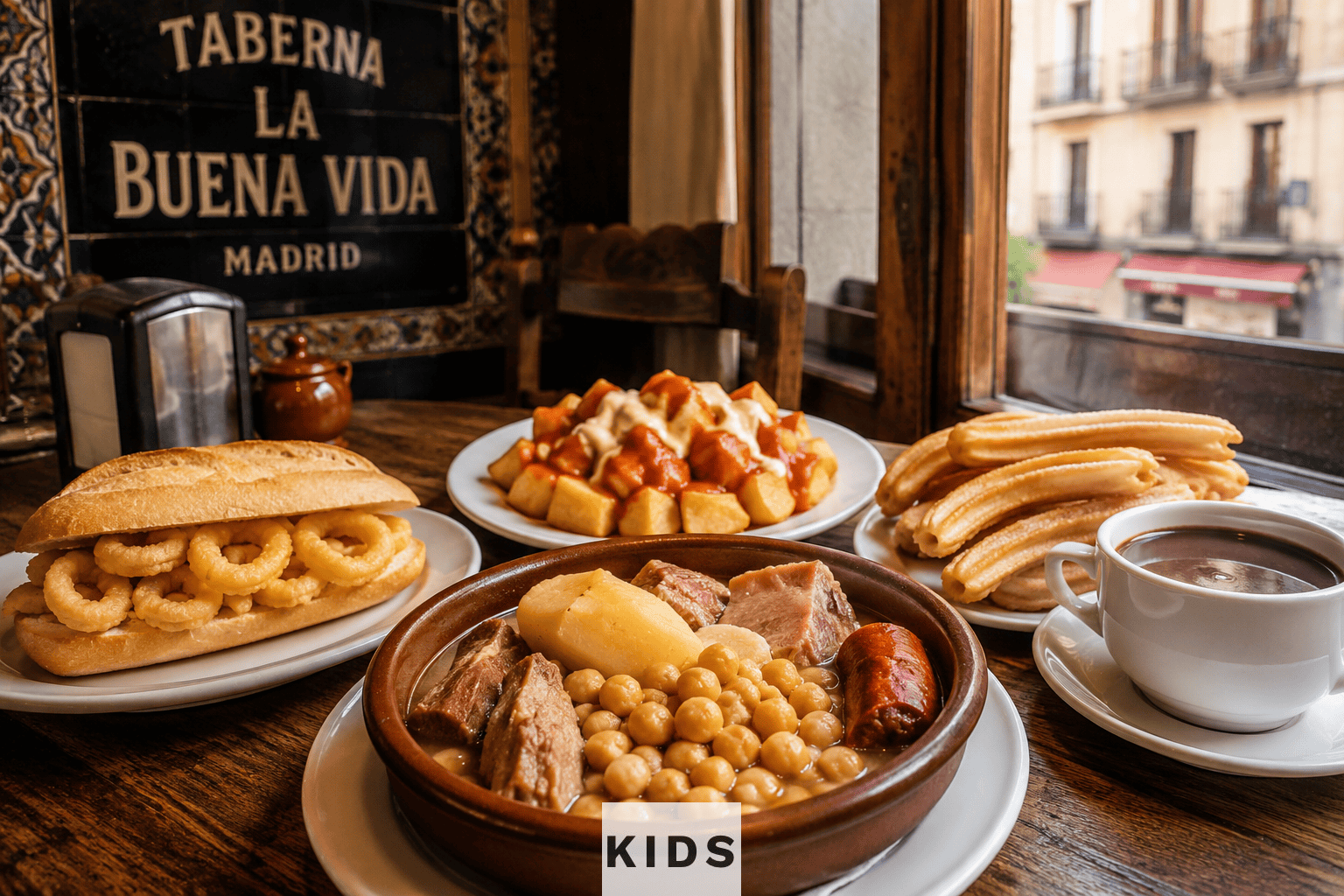 Comida casera en una taberna madrileña