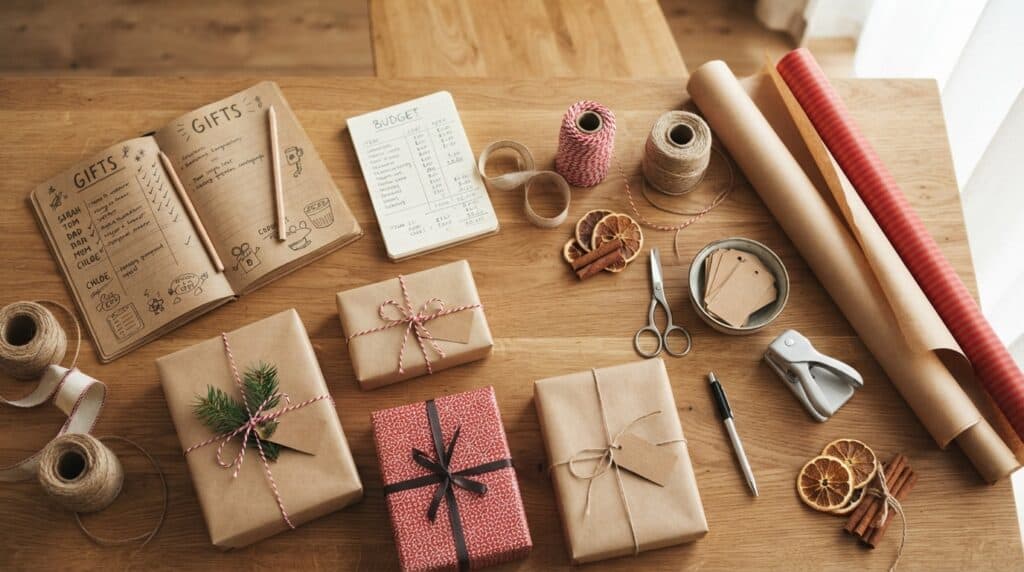 Organización de regalos navideños con un presupuesto definido